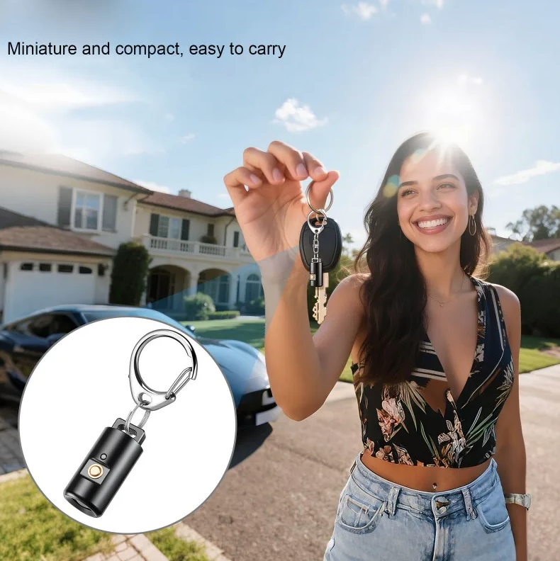 Mini lampe torche LED rechargeable pour camping, randonnée, lampe porte-clés avec collier