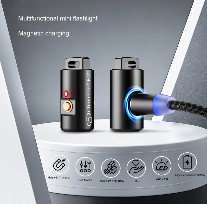 Mini lampe torche LED rechargeable pour camping, randonnée, lampe porte-clés avec collier