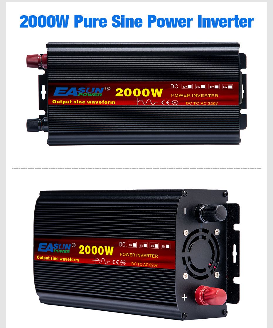 EASUN Onduleur à onde sinusoïdale pure 2000W à 5000W Convertisseur DC en AC haute performance pour la maison et l'extérieur