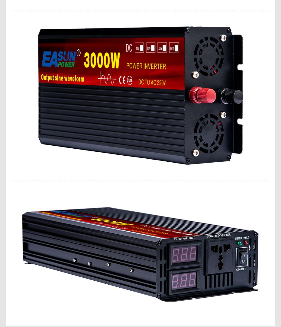 EASUN Onduleur à onde sinusoïdale pure 2000W à 5000W Convertisseur DC en AC haute performance pour la maison et l'extérieur