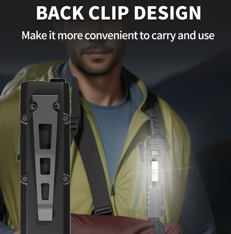 NiteBeam EDC29 Lampe de poche LED ultra-mince EDC en alliage d'aluminium, rechargeable, lampe de travail COB portable