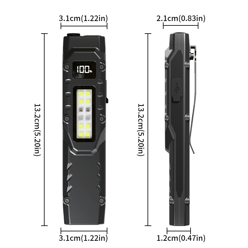 NiteBeam EDC29 Lampe de poche LED ultra-mince EDC en alliage d'aluminium, rechargeable, lampe de travail COB portable