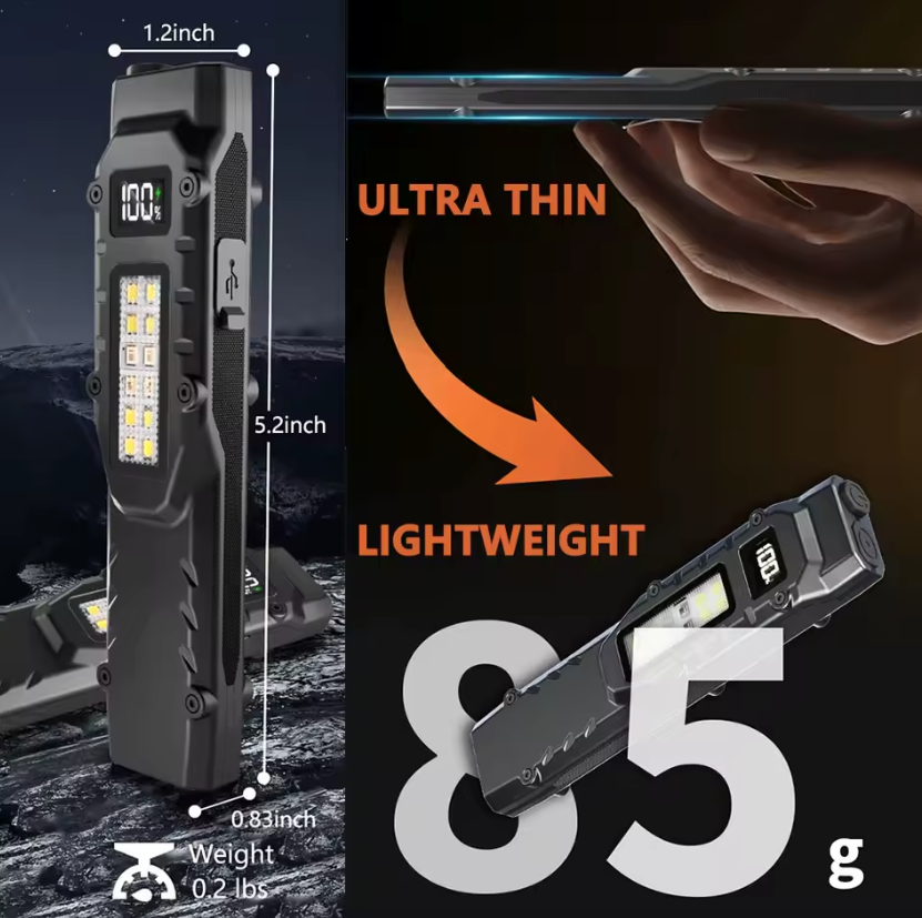 NiteBeam EDC29 Lampe de poche LED ultra-mince EDC en alliage d'aluminium, rechargeable, lampe de travail COB portable