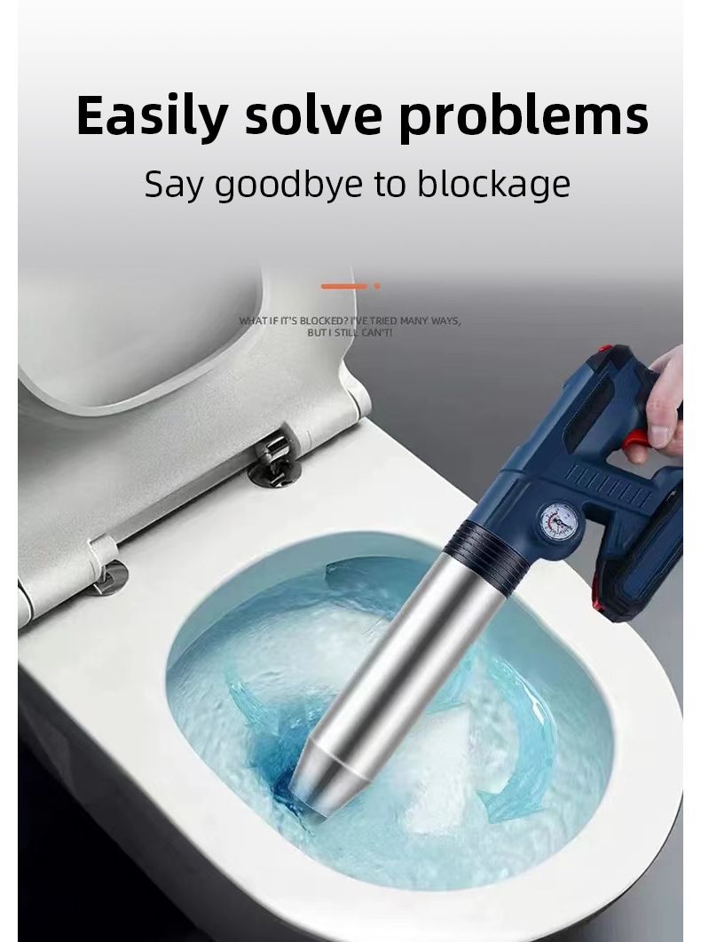 Outils électriques de curage d'égout avec ventouses pour toilettes bouchées et pistolet de débourrage à air pour des solutions de plomberie efficaces