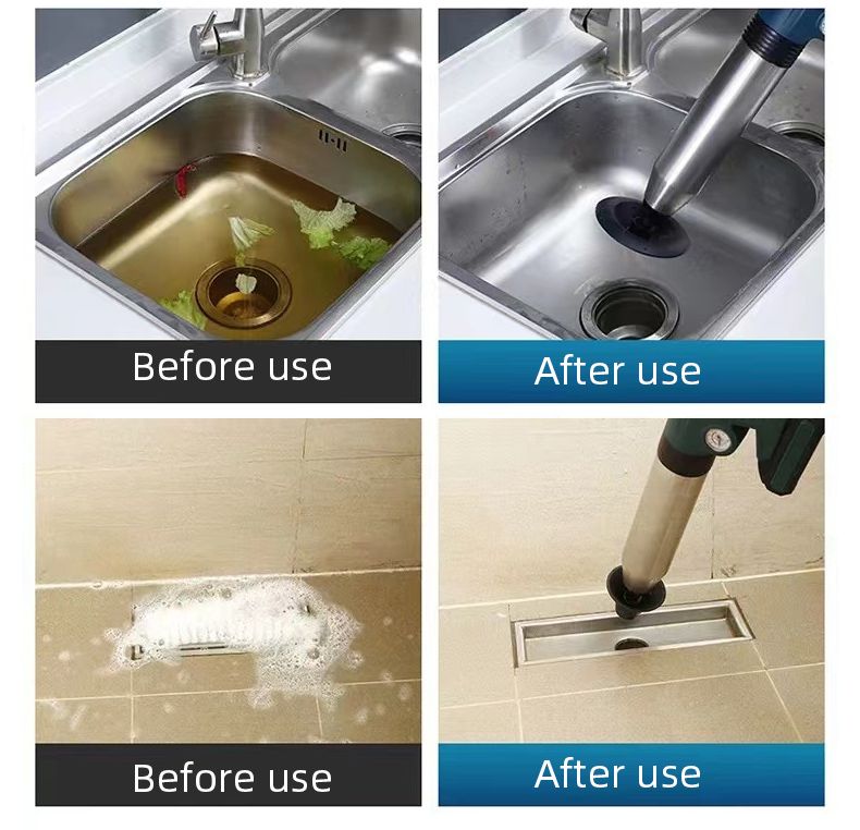Outils électriques de curage d'égout avec ventouses pour toilettes bouchées et pistolet de débourrage à air pour des solutions de plomberie efficaces