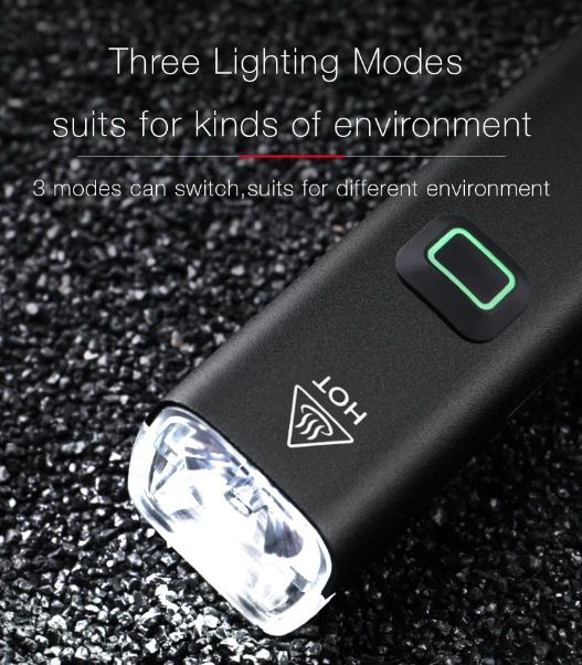 Éclairez votre trajet avec la lampe de vélo EOS530 1000LM, feu avant rechargeable USB étanche, parfait pour le cyclisme.