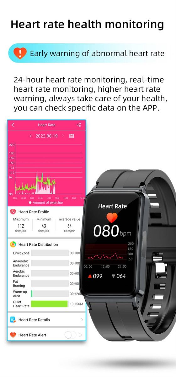 EP01 Montre Connectée Smartwatch Santé ECG PPG Glycémie Température FC Sommeil Sport Fitness Tracker HD 1.47" Android iOS