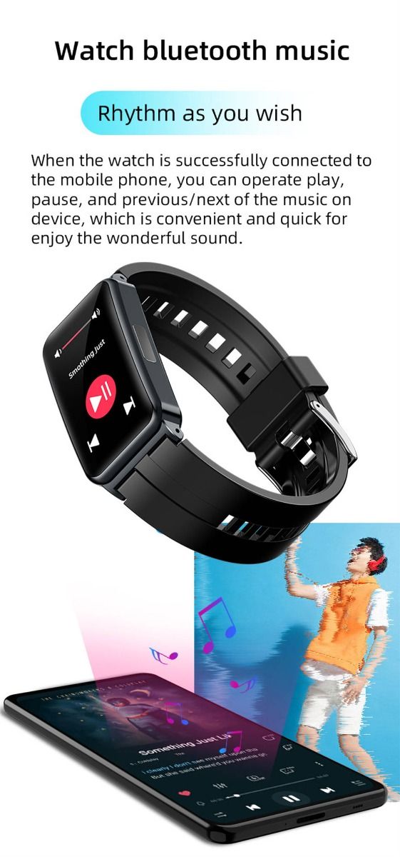 EP01 Montre Connectée Smartwatch Santé ECG PPG Glycémie Température FC Sommeil Sport Fitness Tracker HD 1.47" Android iOS