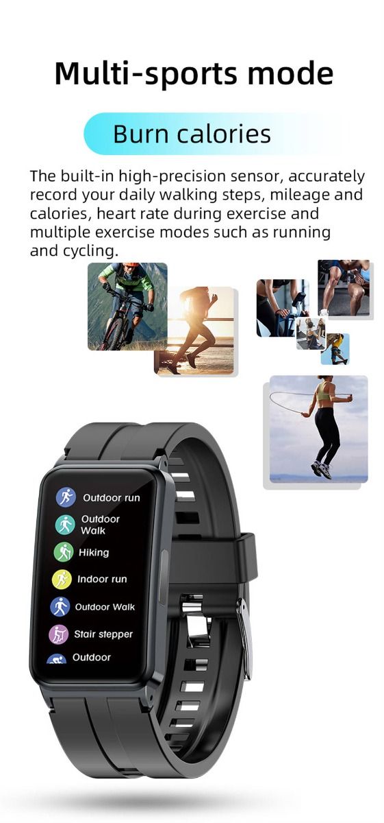 EP01 Montre Connectée Smartwatch Santé ECG PPG Glycémie Température FC Sommeil Sport Fitness Tracker HD 1.47" Android iOS