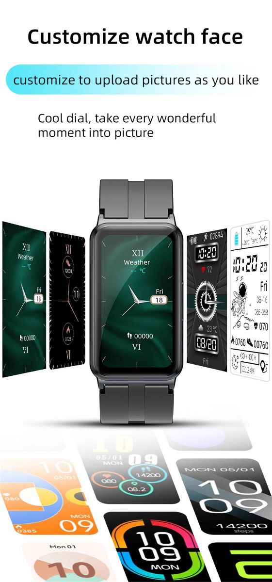 EP01 Montre Connectée Smartwatch Santé ECG PPG Glycémie Température FC Sommeil Sport Fitness Tracker HD 1.47" Android iOS