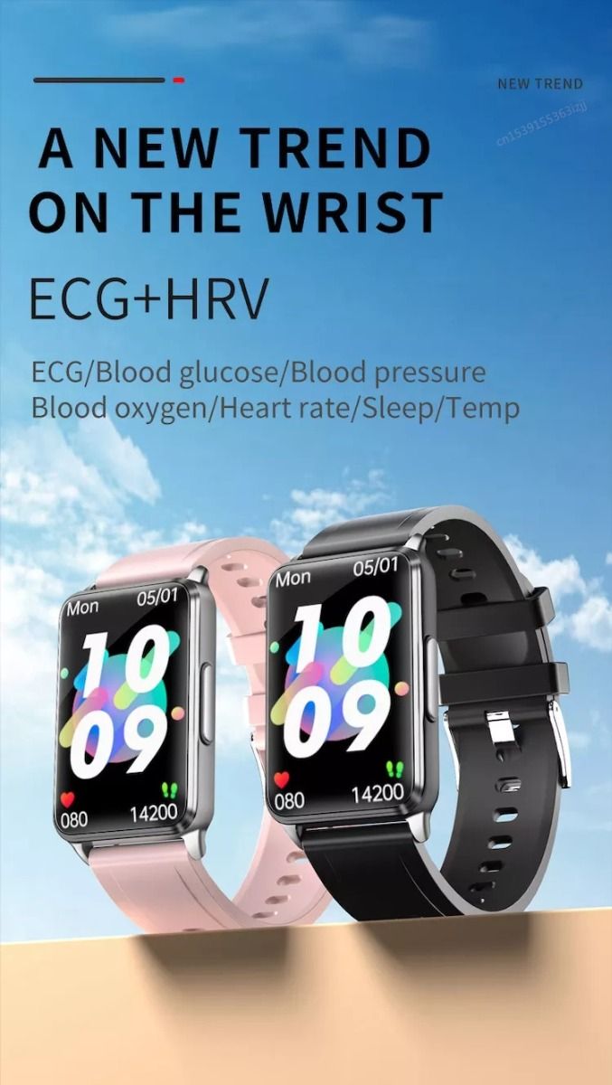 EP02 Smart Watch Glycémie ECG PPG Température Fréquence Cardiaque IPS HD Étanche Fitness Tracker Sommeil/HRV