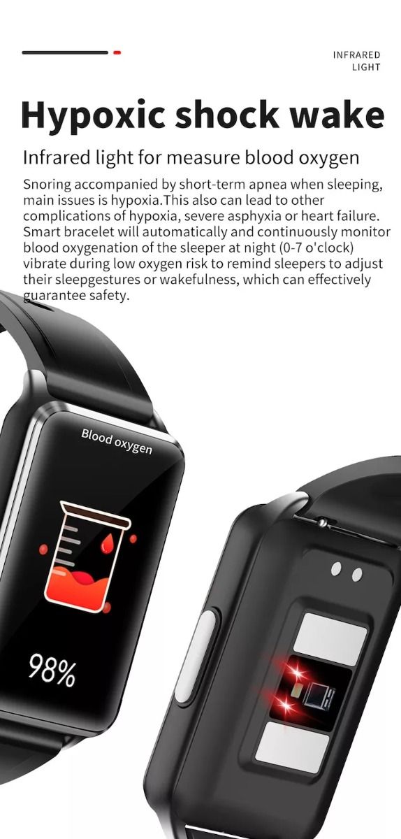 EP02 Smart Watch Glycémie ECG PPG Température Fréquence Cardiaque IPS HD Étanche Fitness Tracker Sommeil/HRV