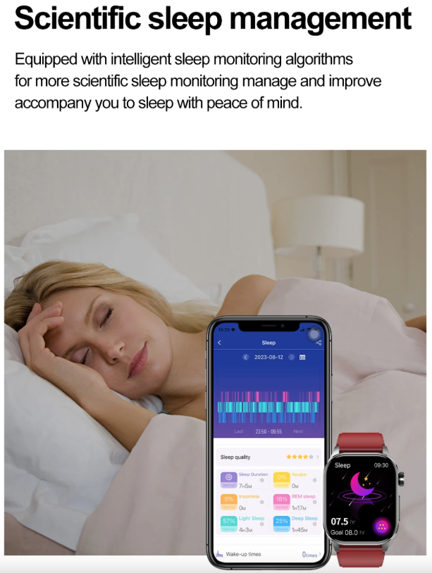 E580 Montre intelligente de glycémie ECG Fréquence cardiaque Tension artérielle IP68 Montre intelligente étanche