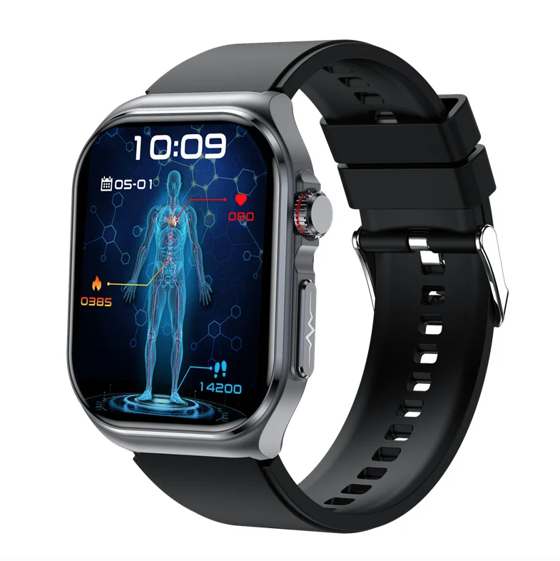 ET585 ECG+PPG Montre intelligente de diagnostic de santé IA Hommes Femmes Horloge Lipides sanguins Tension artérielle Acide urique Fréquence cardiaque