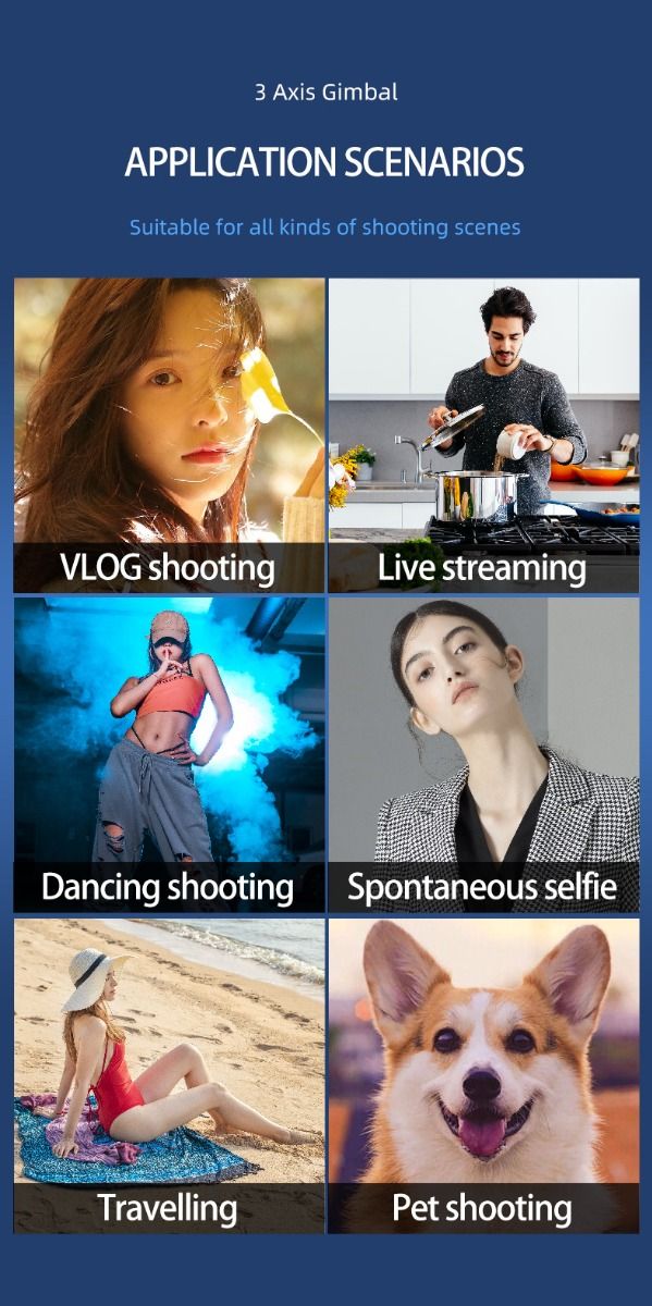 Stabilisateur F10 Pro cardan 3 axes pour vidéographie mobile et qualité vidéo fluide compatible Android iPhone