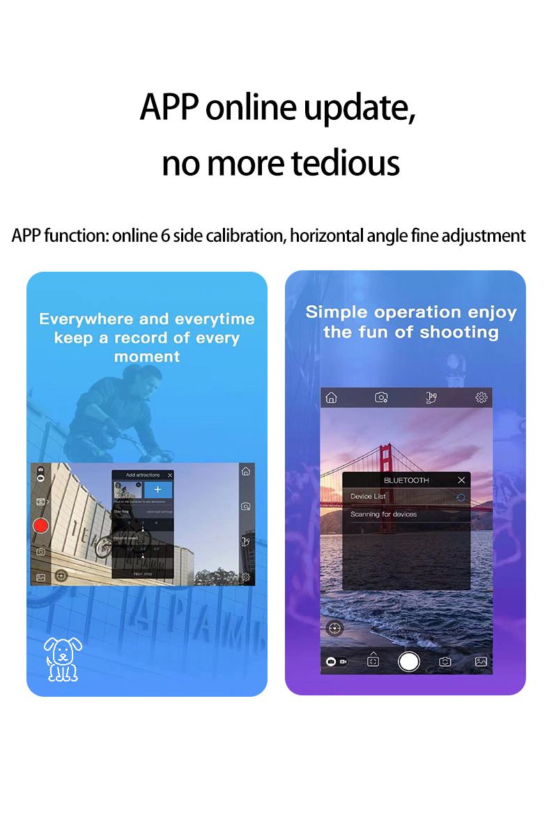 Stabilisateur F10 Pro cardan 3 axes pour vidéographie mobile et qualité vidéo fluide compatible Android iPhone