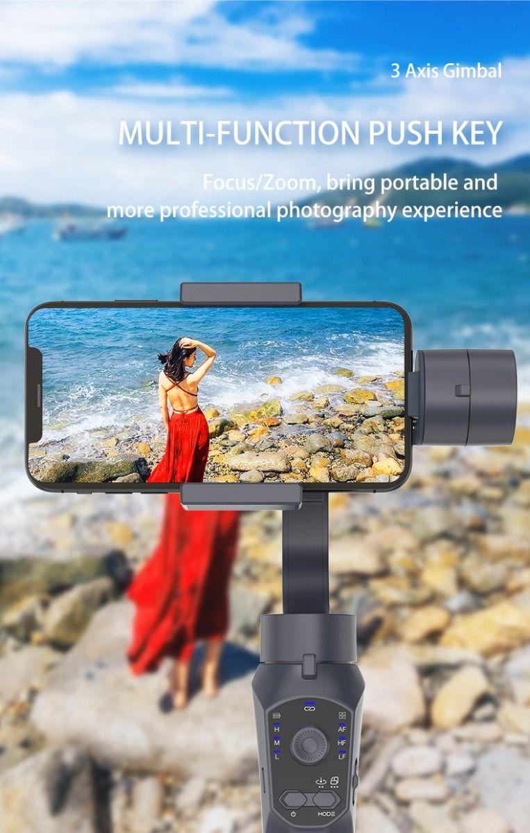 Stabilisateur F10 Pro cardan 3 axes pour vidéographie mobile et qualité vidéo fluide compatible Android iPhone