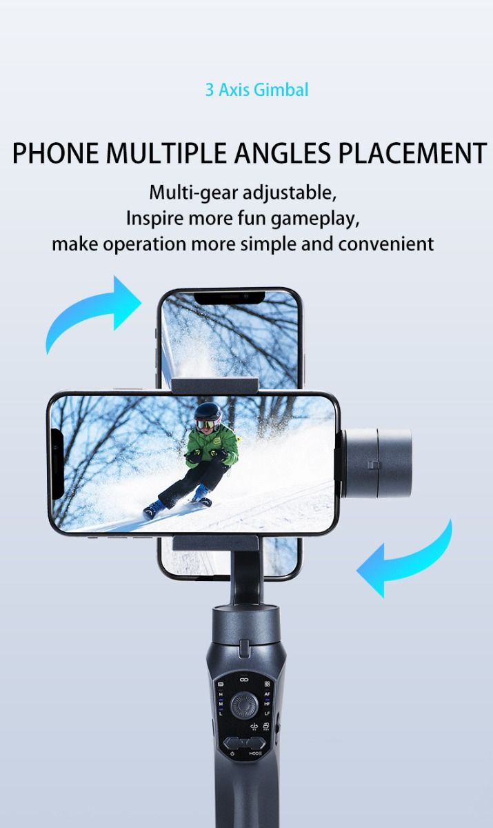 Stabilisateur F10 Pro cardan 3 axes pour vidéographie mobile et qualité vidéo fluide compatible Android iPhone