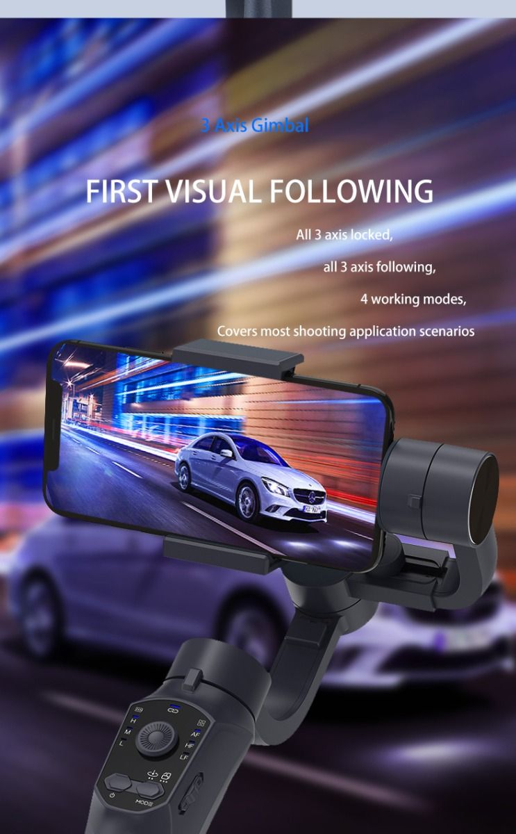 Stabilisateur F10 Pro cardan 3 axes pour vidéographie mobile et qualité vidéo fluide compatible Android iPhone