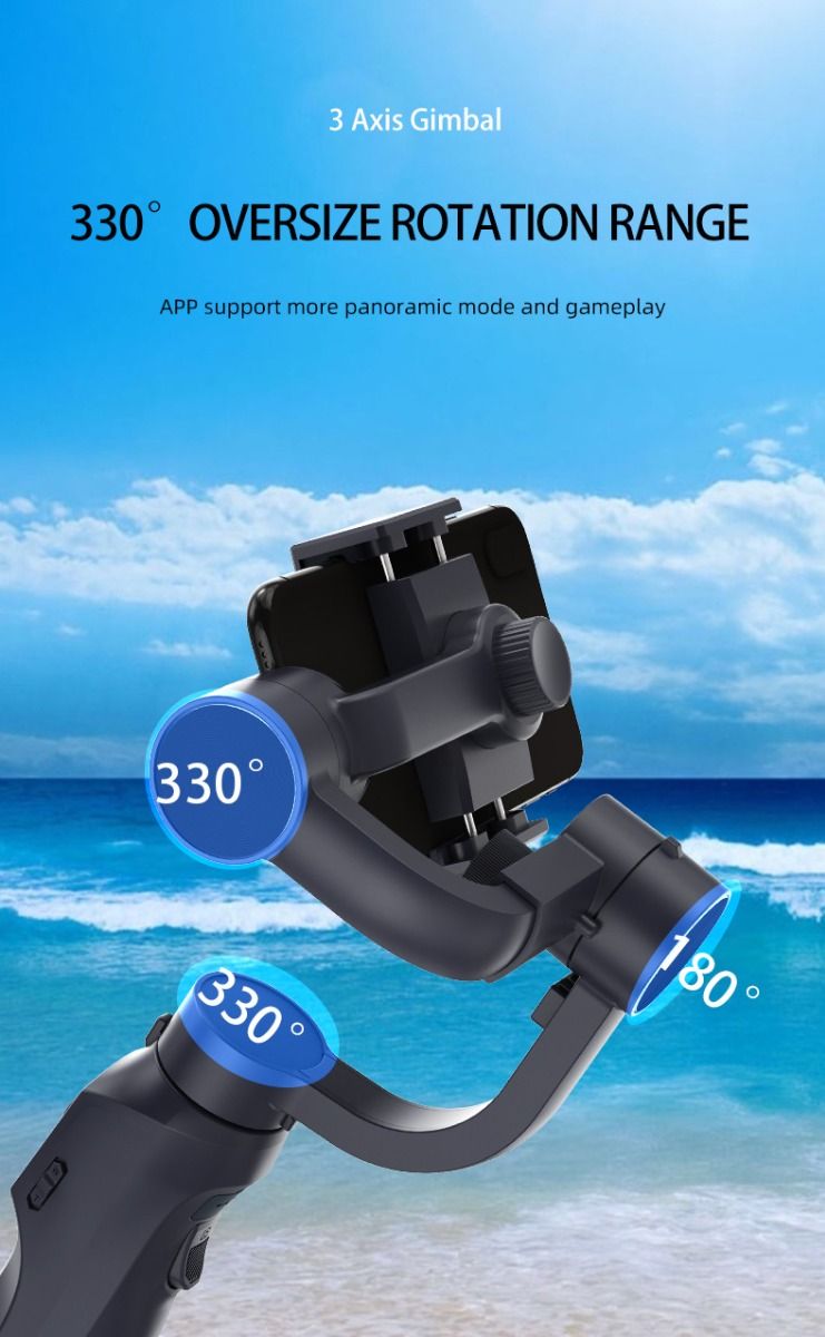 Stabilisateur F10 Pro cardan 3 axes pour vidéographie mobile et qualité vidéo fluide compatible Android iPhone
