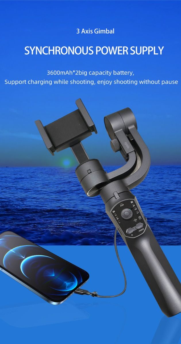 Stabilisateur F10 Pro cardan 3 axes pour vidéographie mobile et qualité vidéo fluide compatible Android iPhone