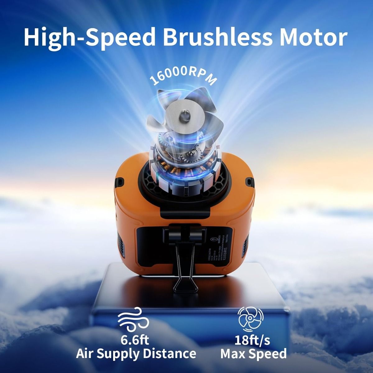 Ventilateur portable rechargeable pour la taille avec ceinture à clip