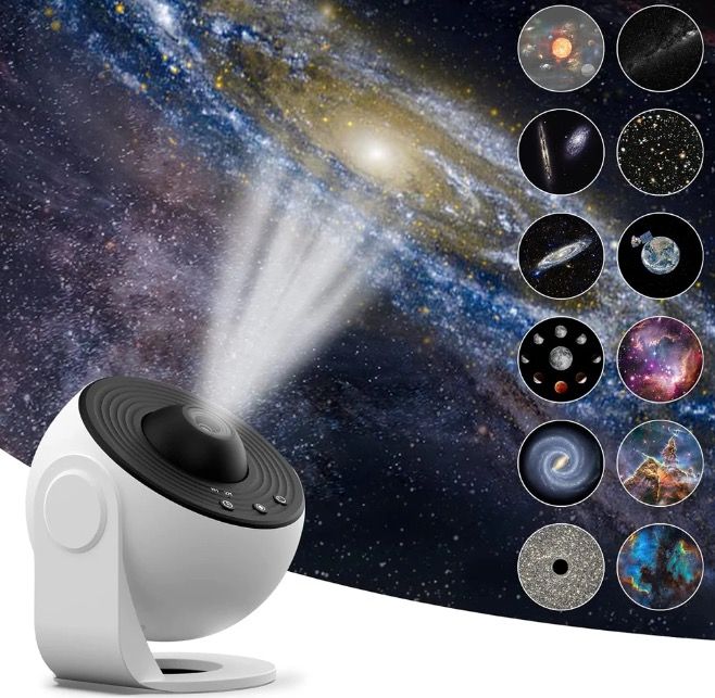 Projecteur Galaxie Lumière de Nuit Lampe Planétarium 12-en-1 pour Enfants avec Rotation à 360° Ambiance Apaisante