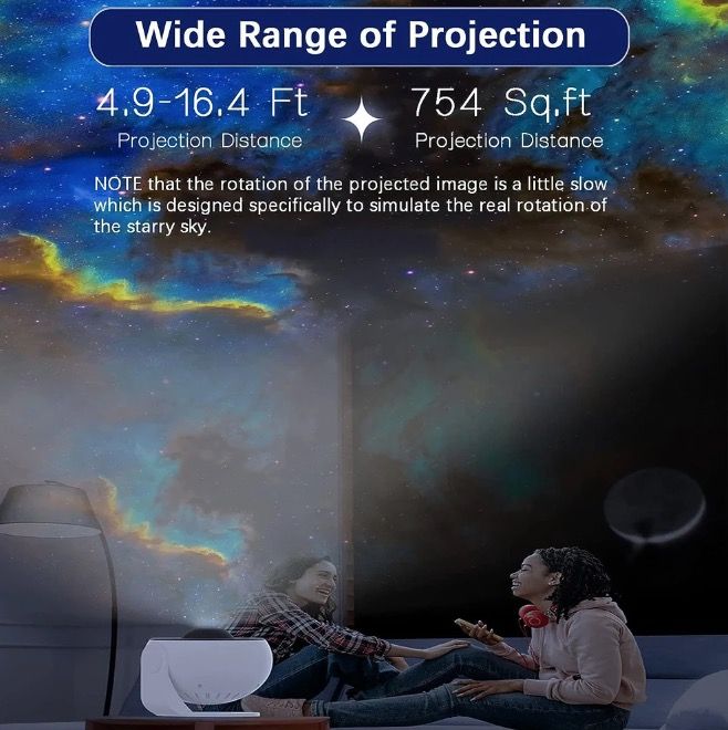 Projecteur Galaxie Lumière de Nuit Lampe Planétarium 12-en-1 pour Enfants avec Rotation à 360° Ambiance Apaisante