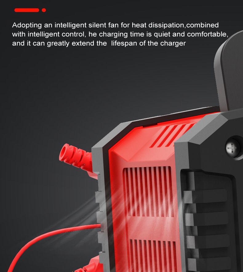FOXSUR 20A Chargeur de batterie de voiture portable 12V 24V pour moto, camion, batterie AGM LiFePO4 plomb-acide, entretien