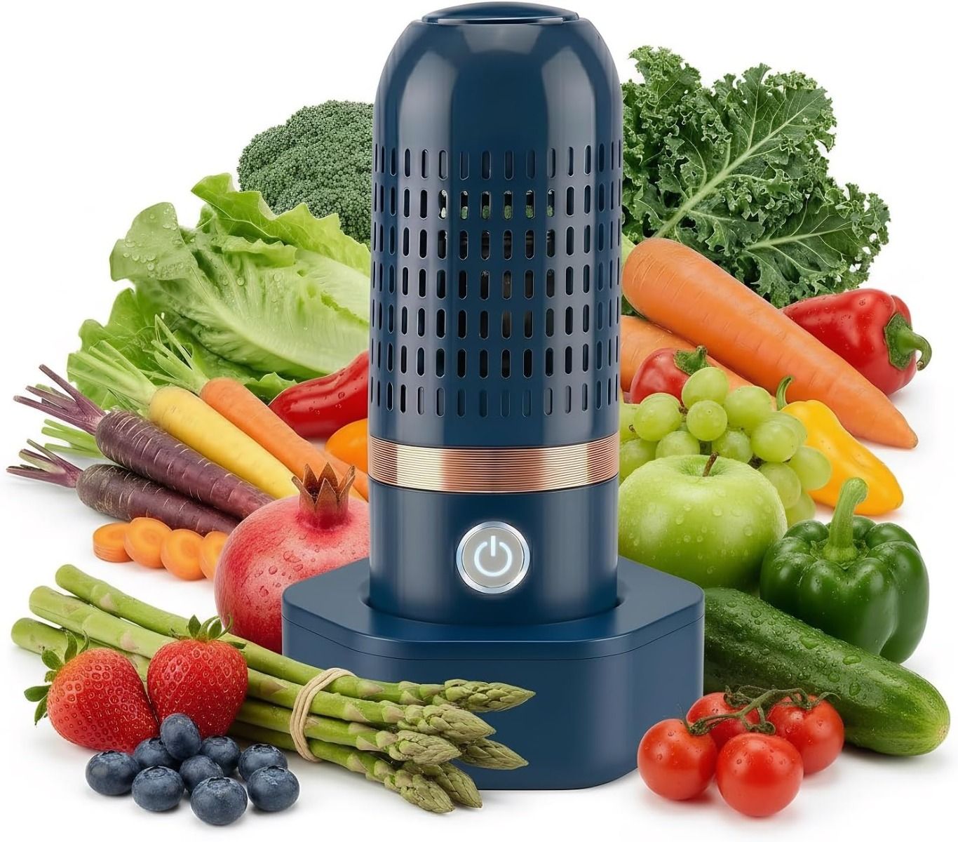 Wireless Rechargeable Food Washer for Produce, Grains, Meat, Seafood - OH-Ion, IPX7 Waterproof