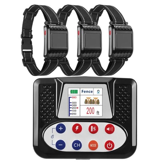 Clôture Électronique Sans Fil Animaux avec Dispositif Intelligent Entraînement Chiens et Collier Ergonomique