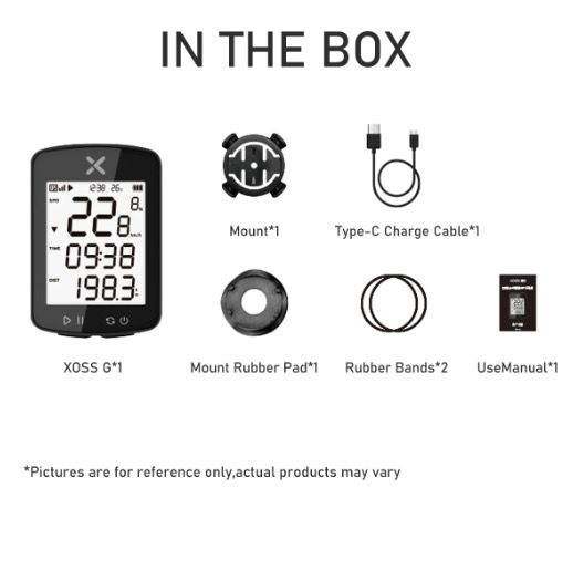 XOSS G+ G2 Ordinateur de vélo GPS Génération Compteur de vitesse sans fil Traqueur avec écran personnalisé et capteur de fréquence cardiaque