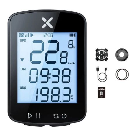 XOSS G+ G2 Ordinateur de vélo GPS Génération Compteur de vitesse sans fil Traqueur avec écran personnalisé et capteur de fréquence cardiaque