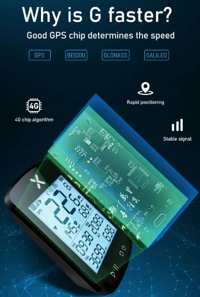 XOSS G+ G2 Ordinateur de vélo GPS Génération Compteur de vitesse sans fil Traqueur avec écran personnalisé et capteur de fréquence cardiaque