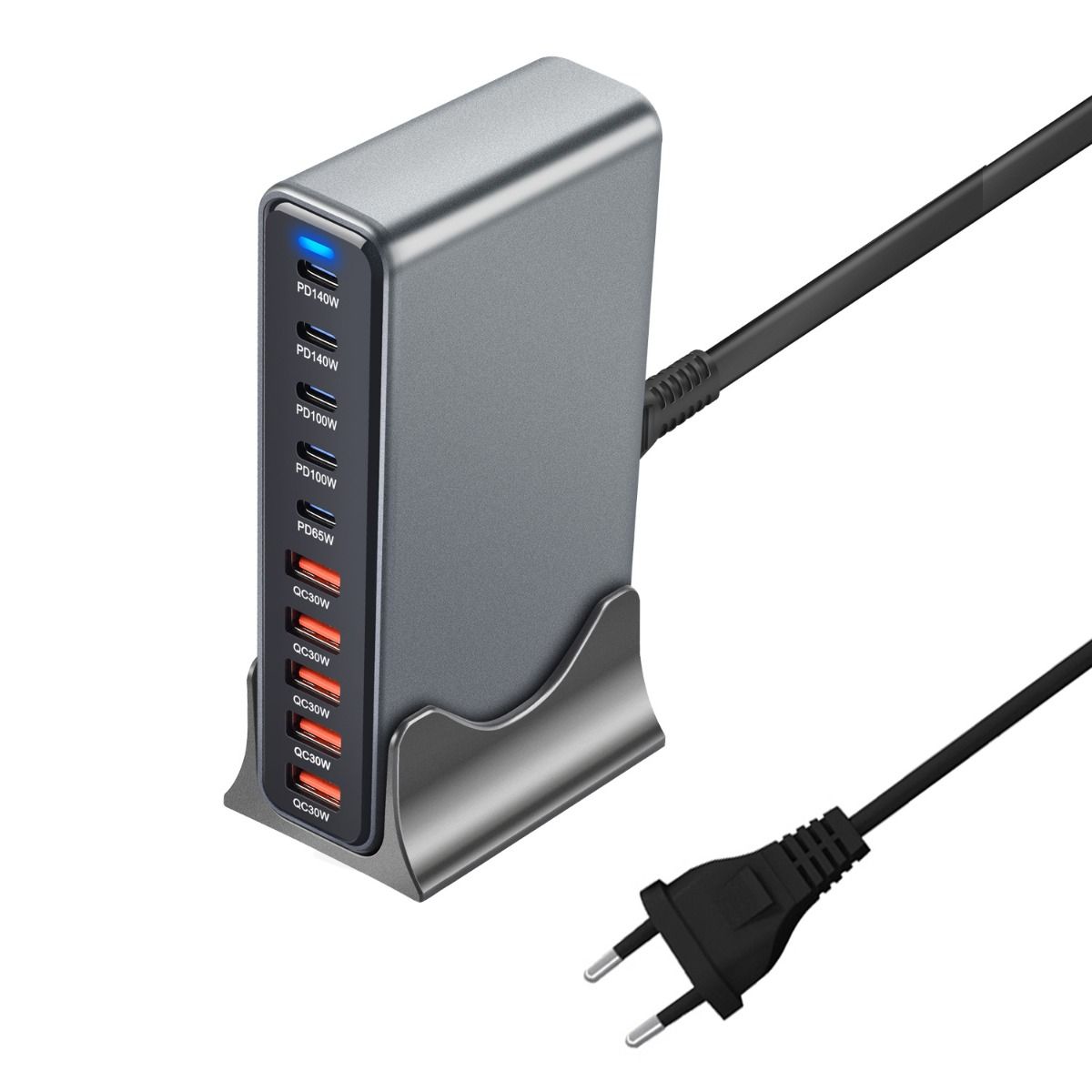 Bloc chargeur rapide USB C 800W, station de charge USB 10 ports, GaN Ⅲ Pro chargeur compatible double port 140W PD PPS