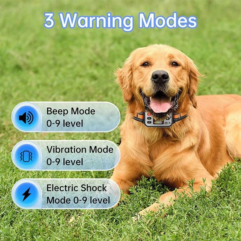 Collier de clôture sans fil pour chien, système de confinement pour animaux GPS, collier anti-aboiement rechargeable pour chien, dresseur anti-aboiement imperméable, pour chiens de 15 à 120 lbs
