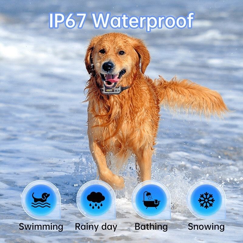 Collier de clôture sans fil pour chien, système de confinement pour animaux GPS, collier anti-aboiement rechargeable pour chien, dresseur anti-aboiement imperméable, pour chiens de 15 à 120 lbs