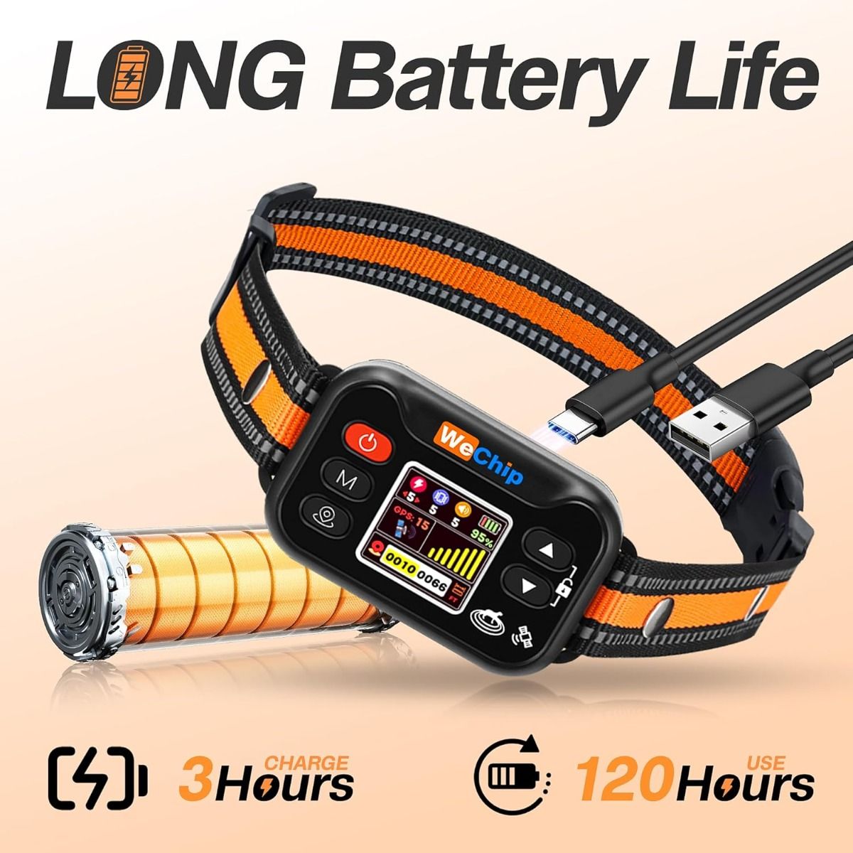 Collier de clôture sans fil pour chien, système de confinement pour animaux GPS, collier anti-aboiement rechargeable pour chien, dresseur anti-aboiement imperméable, pour chiens de 15 à 120 lbs