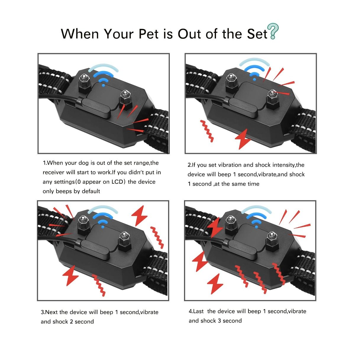 Clôture GPS sans fil pour chien Impact Collier Étanche Portée 1000m Sécurité Animaux Installation Facile