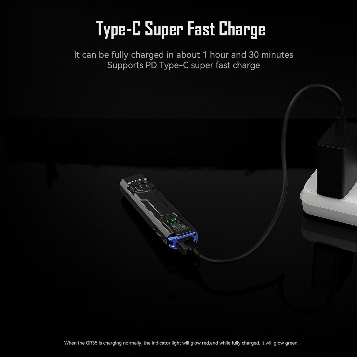 IMALENT GR35 Lampe Torche EDC Verte 2800 Lumens | UV, Laser Rouge, Multifonction, Magnétique & Compacte