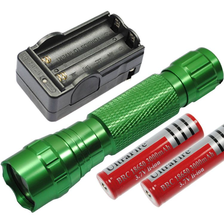 Lampe de poche LED UltraFire 501B multicolore, 1300 lumens, 5 modes, rechargeable, lumière tactique extérieure, équipement de camping.