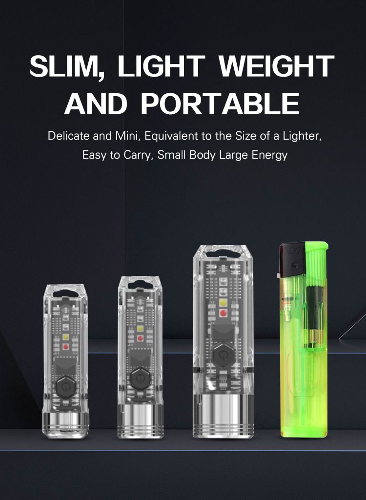 GT13 TIKI Mini Lampe Porte-clés 1000 Lumens USB Rechargeable Éclairage Portable pour le Camping et l'Usage Quotidien