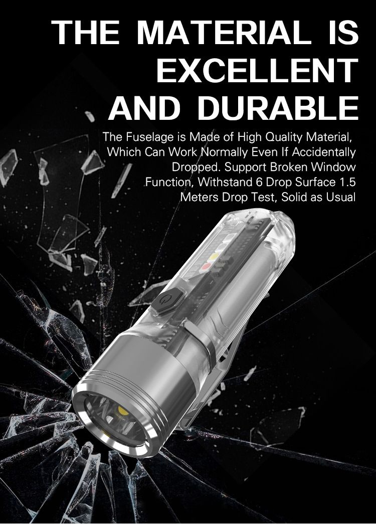 GT13 TIKI Mini Lampe Porte-clés 1000 Lumens USB Rechargeable Éclairage Portable pour le Camping et l'Usage Quotidien