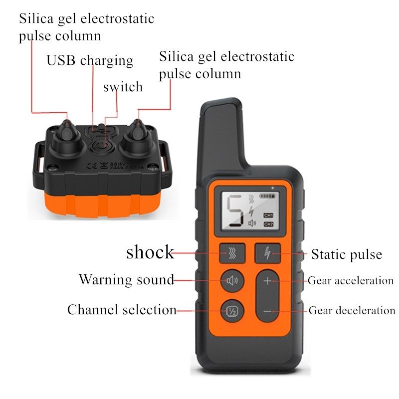 NOUVEAU Collier de dressage pour chien étanche et rechargeable avec niveaux de choc réglables, correction efficace du comportement