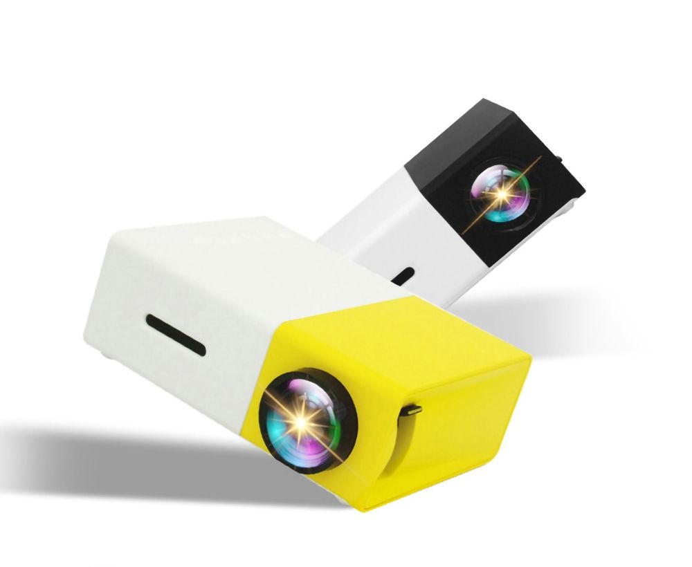 YG300 Projecteur LED Mini Projecteur Compact Portable Projection Lumineuse 1080P pour Soirée Cinéma et Aventures de Jeu