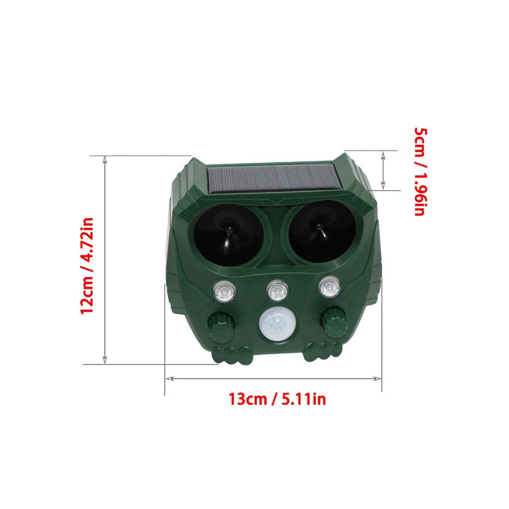 Répulsif Ultrasonique Solaire Jardin IP44 Silence Pour Animaux Écologique pour Oiseaux Chats et Ratons Laveurs