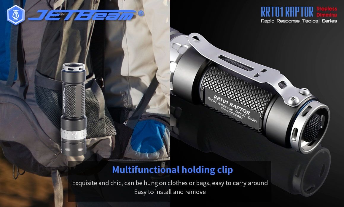 JETBeam JET-RRT01 XP-L 950 Lumen LED EDC Lampe de poche Éclairage extérieur durable pour le camping et la randonnée