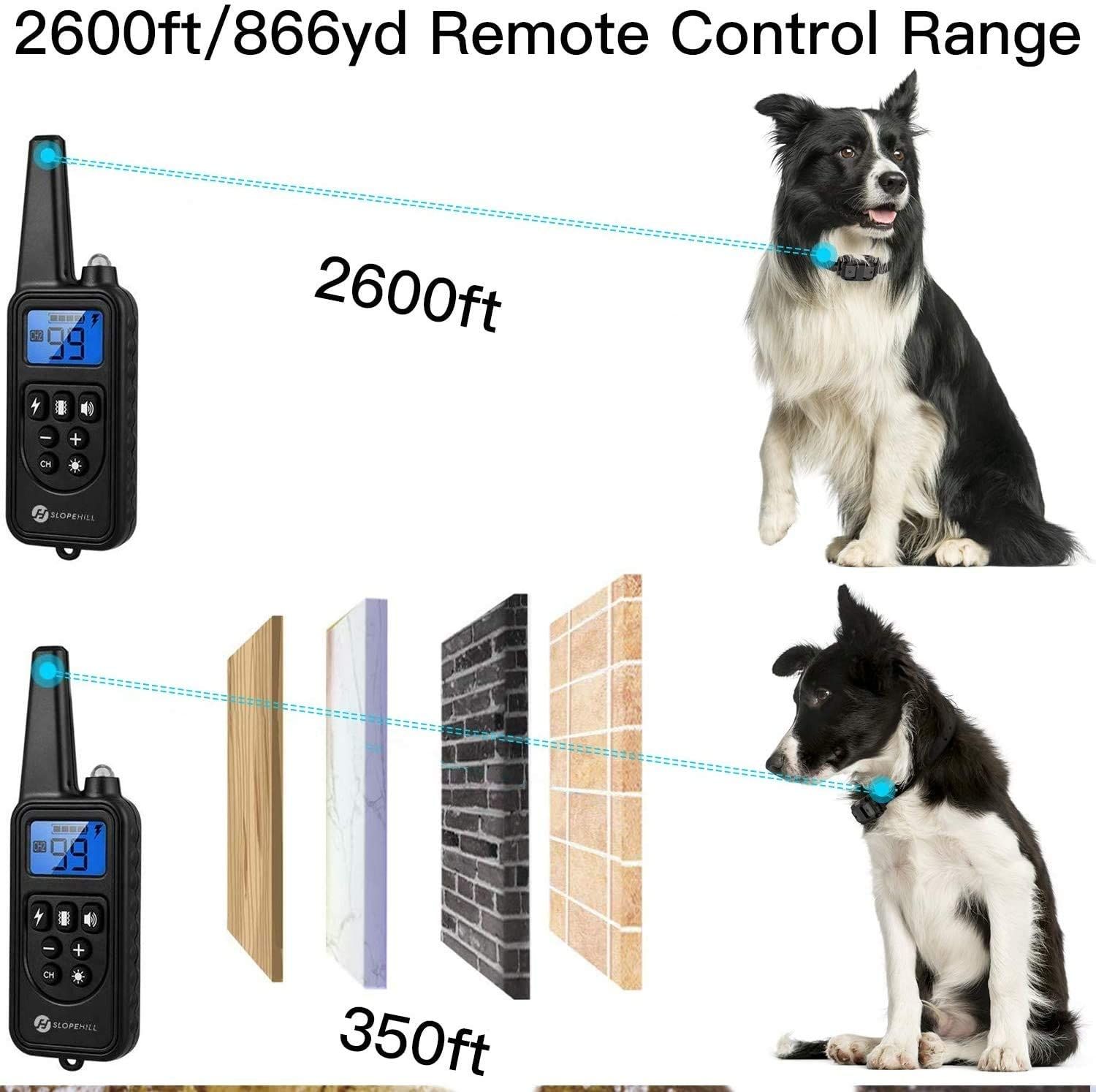 Collier de dressage électrique pour chien 800m, télécommande étanche rechargeable avec affichage LCD, choc, vibration et son