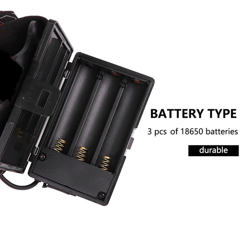 Lampe frontale haute performance XHP70 8000LM avec modes réglables USB étanche IPX5 pour pêche et camping