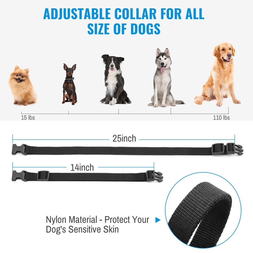 Collier de Dressage Rechargeable avec Écran LCD pour Chien Distance 300m Collier Étanche et Ajustable